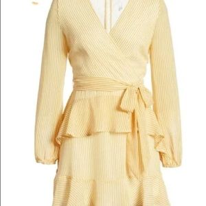 Leith Long Sleeve Wrap Front Minidress